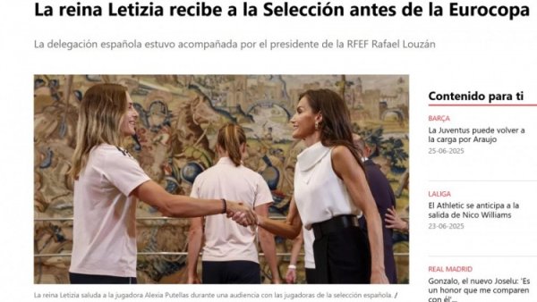 Each team: Before going to the Women s Football Team, the Spanish women s football team was received by the Spanish Queen