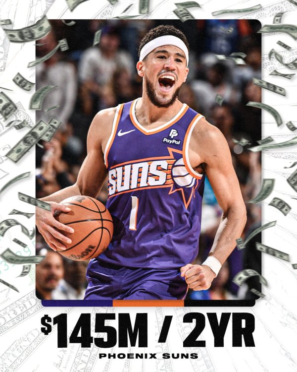 Detailed explanation of Booker s contract renewal of Suns: Annual salary new record + an average of millions per game. Two-year salary is equivalent to Nash s career